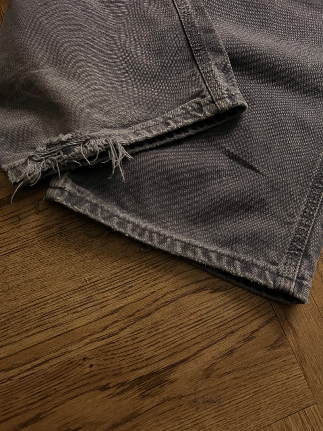 [35]칼하트 USA Made 하드 페이딩 페트롤 블루 싱글니 워크 팬츠 상품이미지5