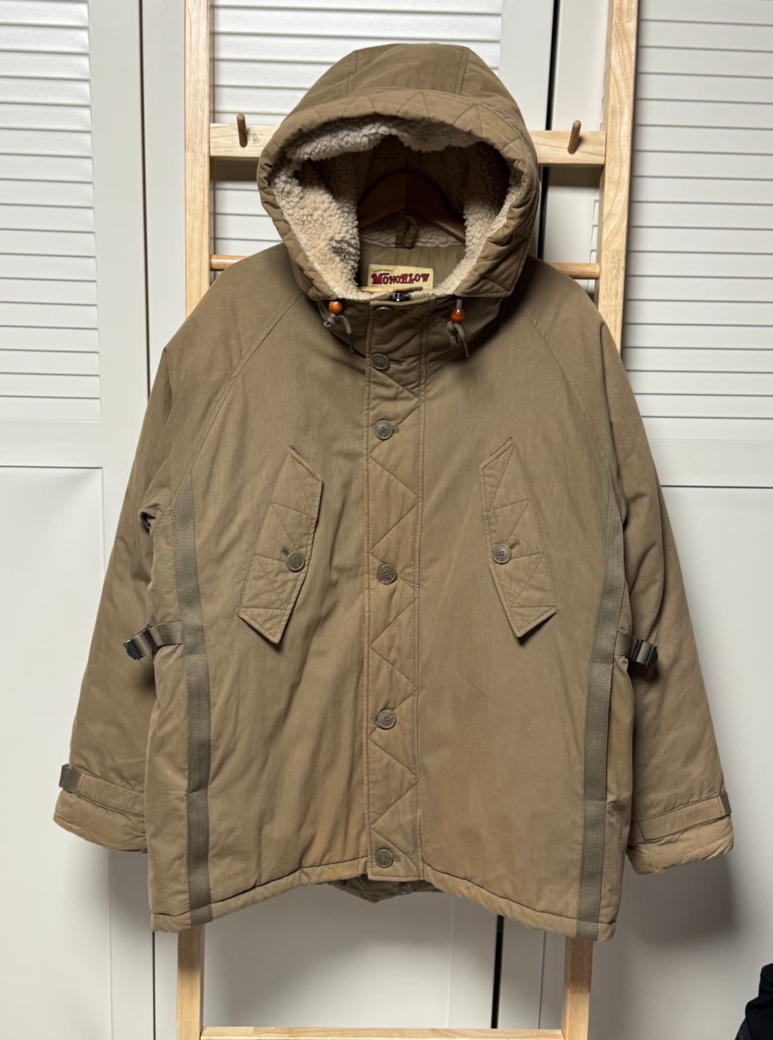 모노플로우 B-3맛 후드 점퍼 카키 자켓 상품이미지1