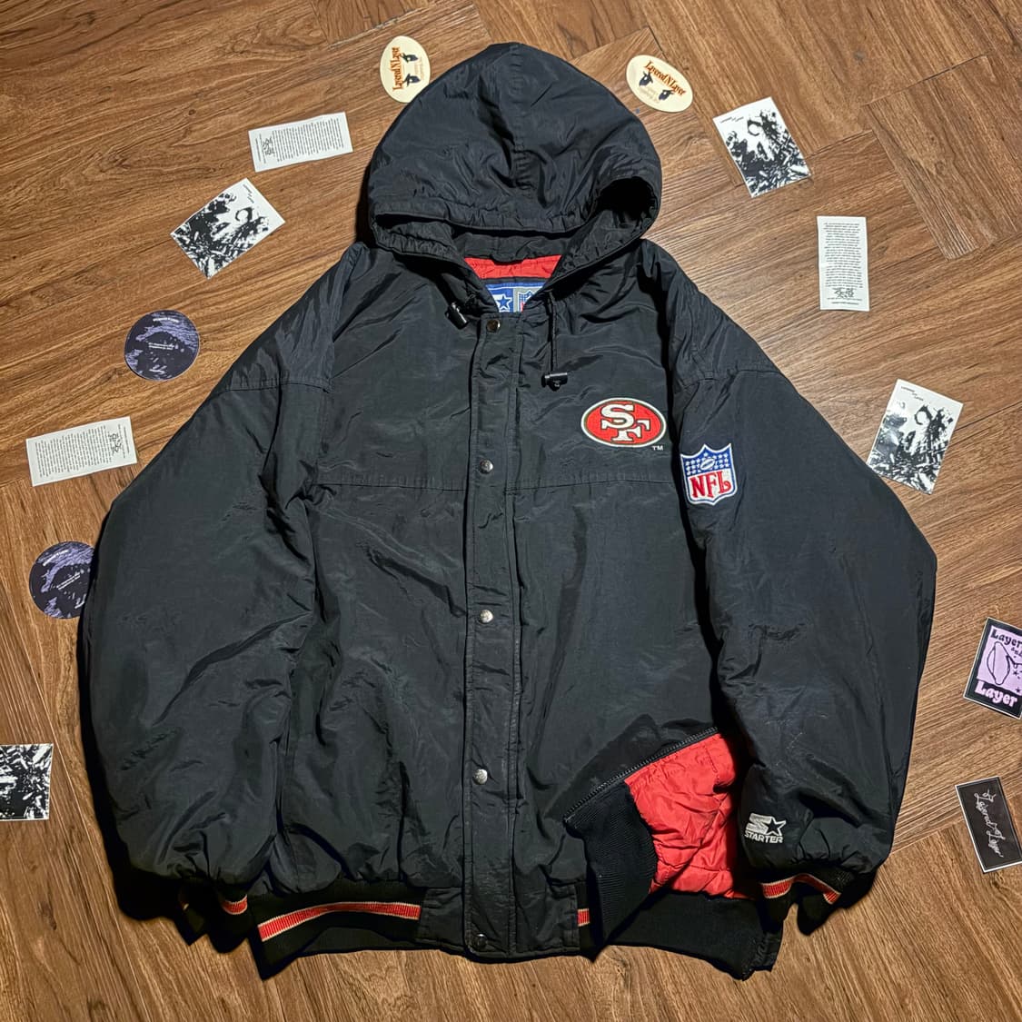 90S STARTER 49ERS HOODED JACKET XL 상품이미지2