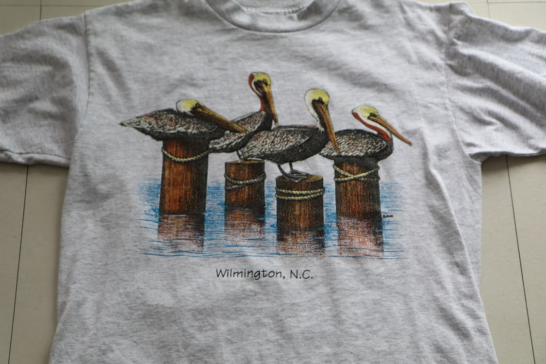 90s MADE IN USA 싱글스티치 펠리컨 그래픽 티셔츠(L) 상품이미지1