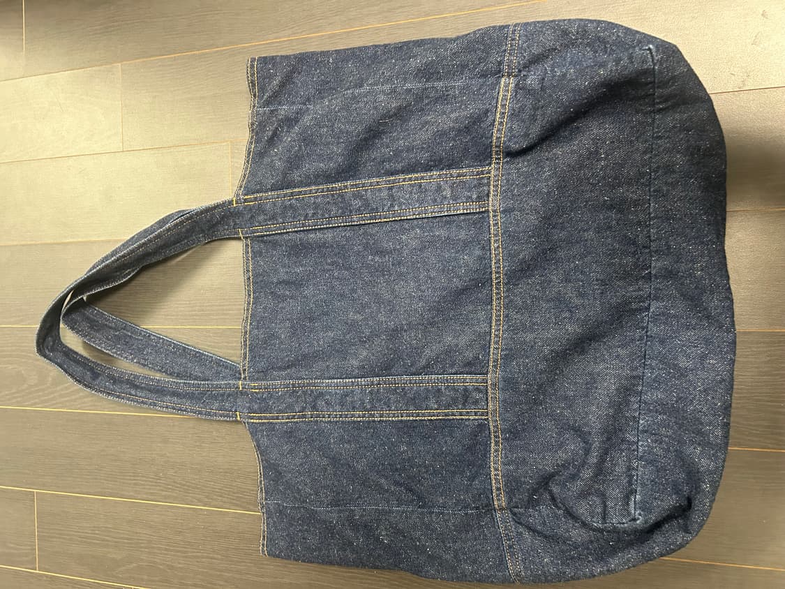 베이스레인지 인디고 데님 에코백 가방 상품이미지2