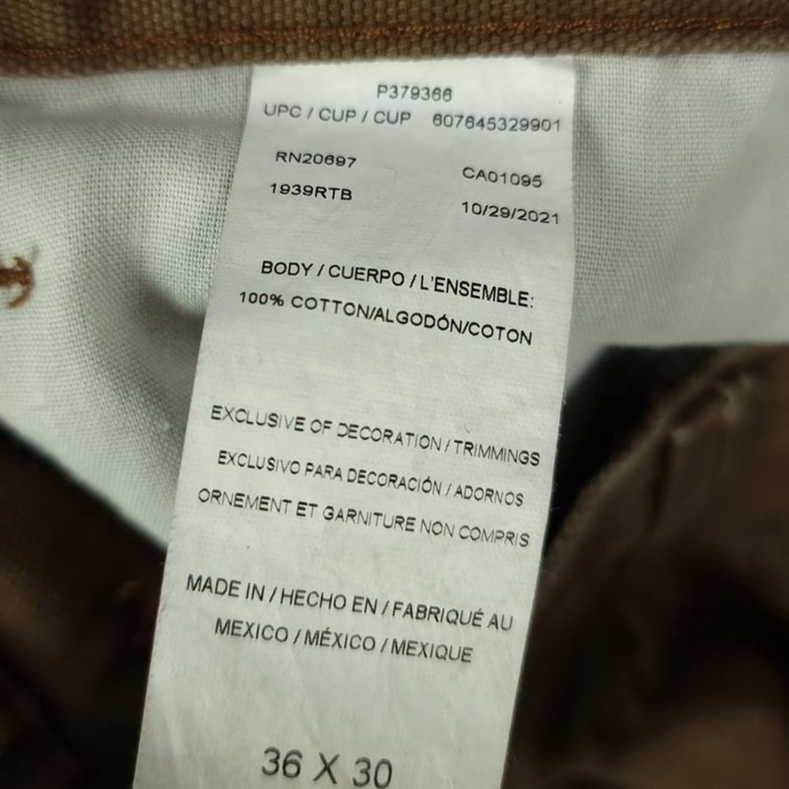 [디키즈] OG USA 덕캔버스 카펜터 워크 팬츠 브라운 M19453 상품이미지8