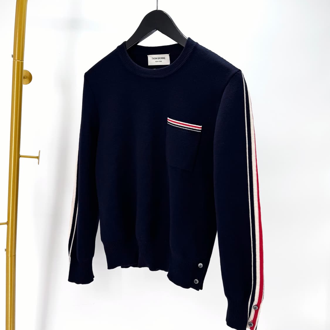 [2사이즈] 톰브라운 밀라노스티치 삼선 울 니트 스웨터 (MKA367A) 상품이미지2