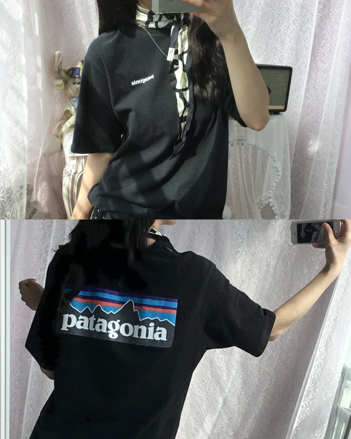 Patagonia black half tee 상품이미지1