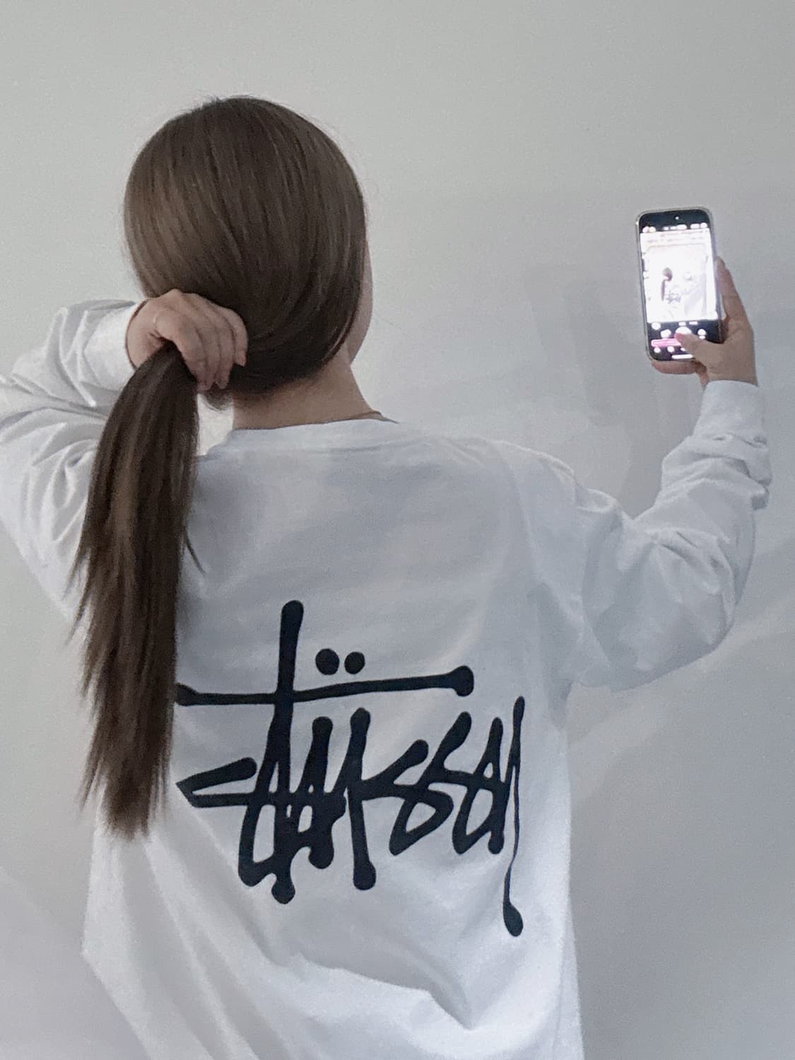 스투시 화이트 베이직 롱슬리브 상품이미지3
