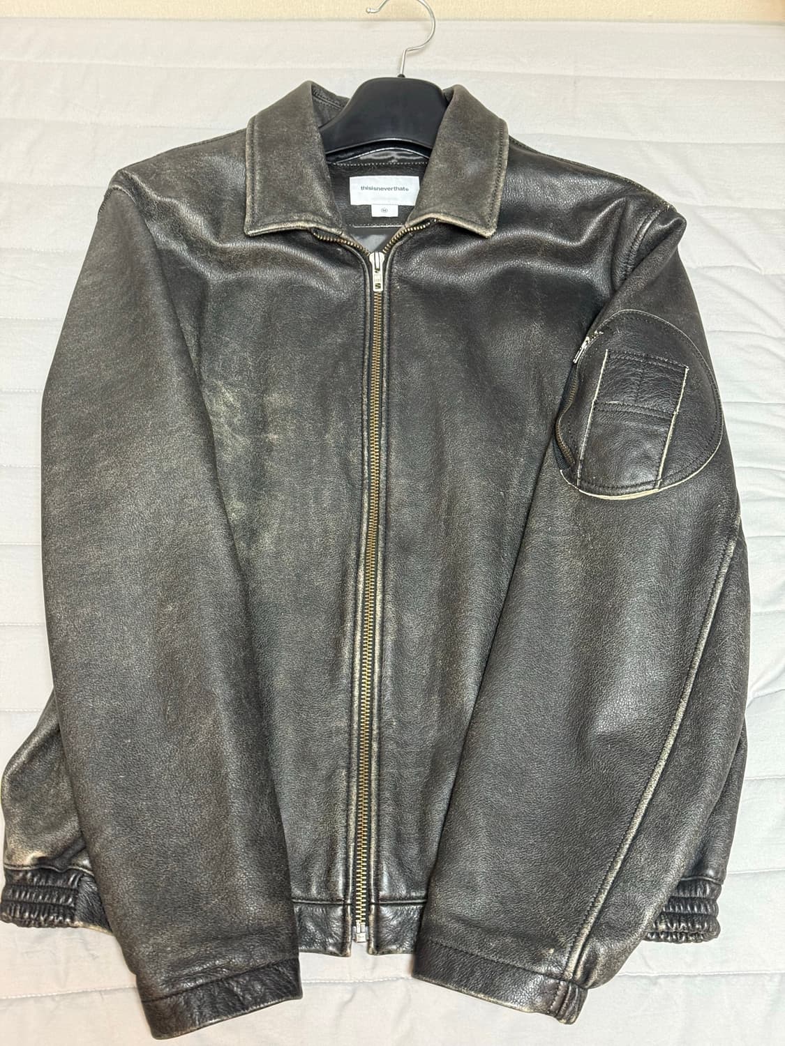 디스이즈네버댓 Flight 레더 자켓 블랙[M] 상품이미지2