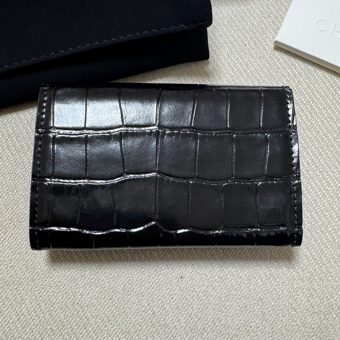 샤넬 크로커다일 악어 똑딱이 카드지갑 새제품 상품이미지3
