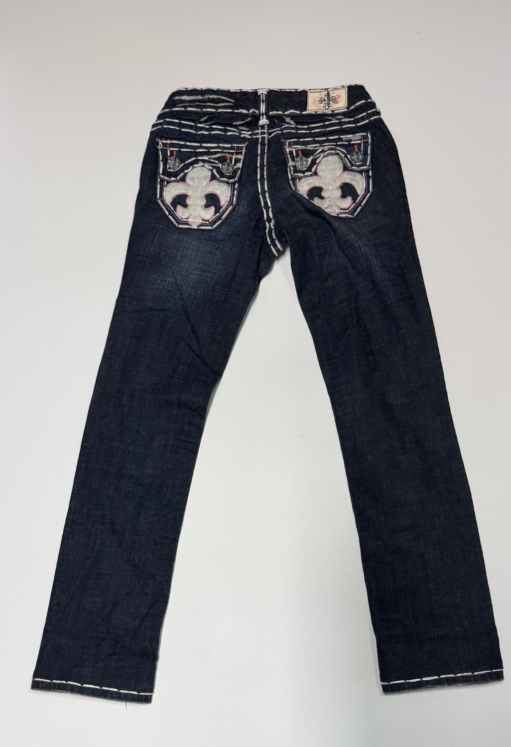여성 라구나비치 진 크롬하츠 로고 펑키 스티치 데님팬츠 상품이미지1