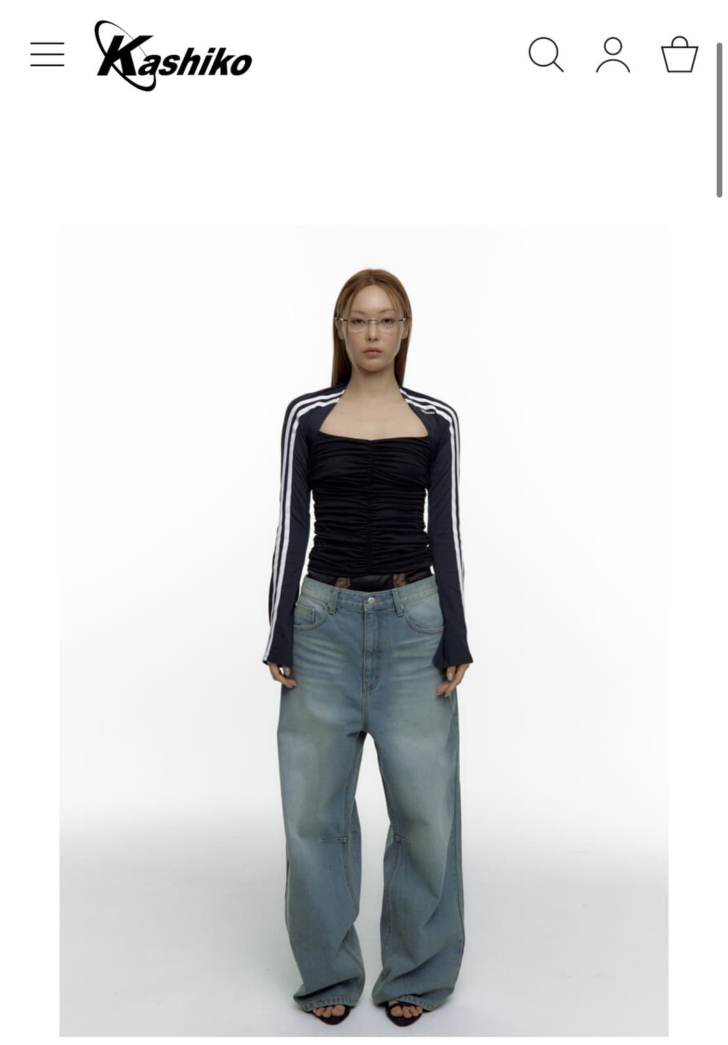 Washed RIvet Wide Jean Light Blue 상품이미지2