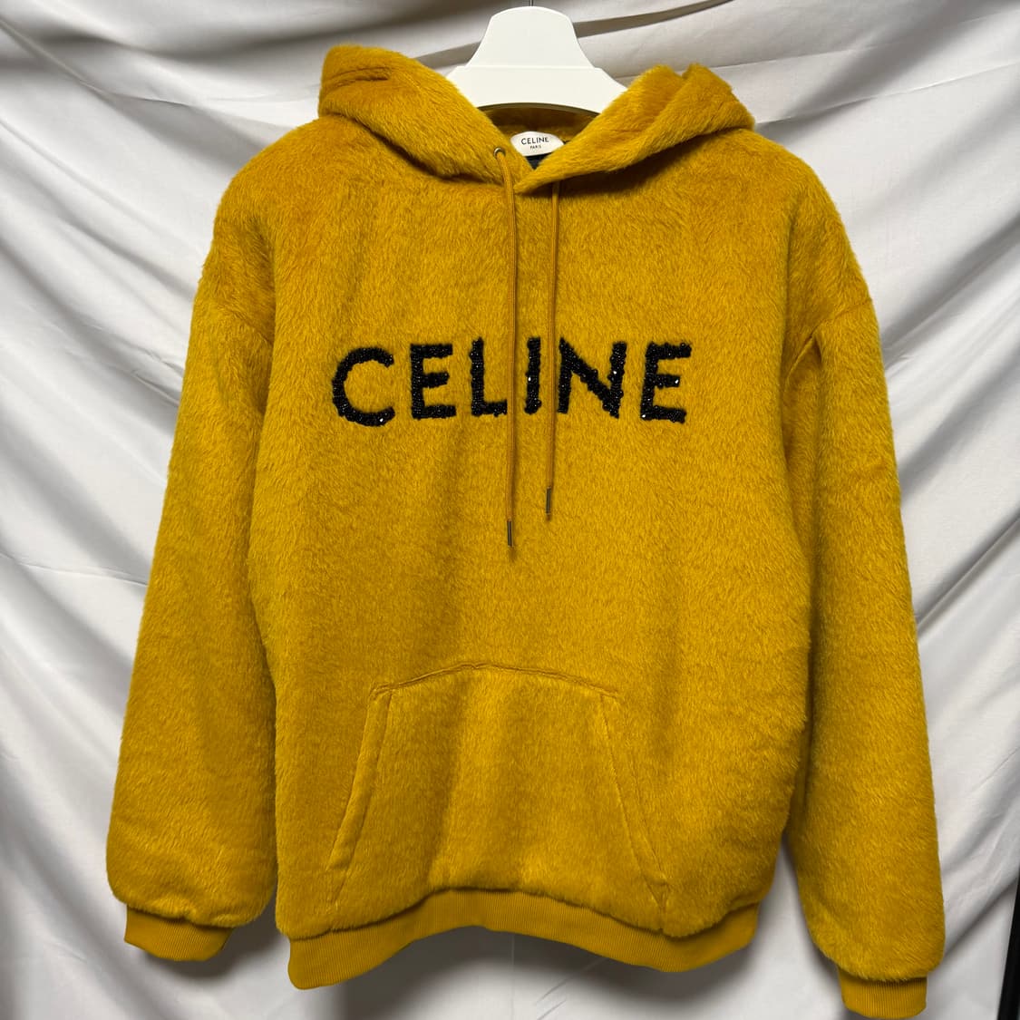 [S+급/XL] 셀린느 글리터 로고 알파카 울 후드티 상품이미지1