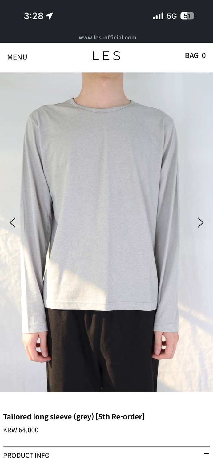 Les 롱슬리브 그레이색 구해요 ! 상품이미지1