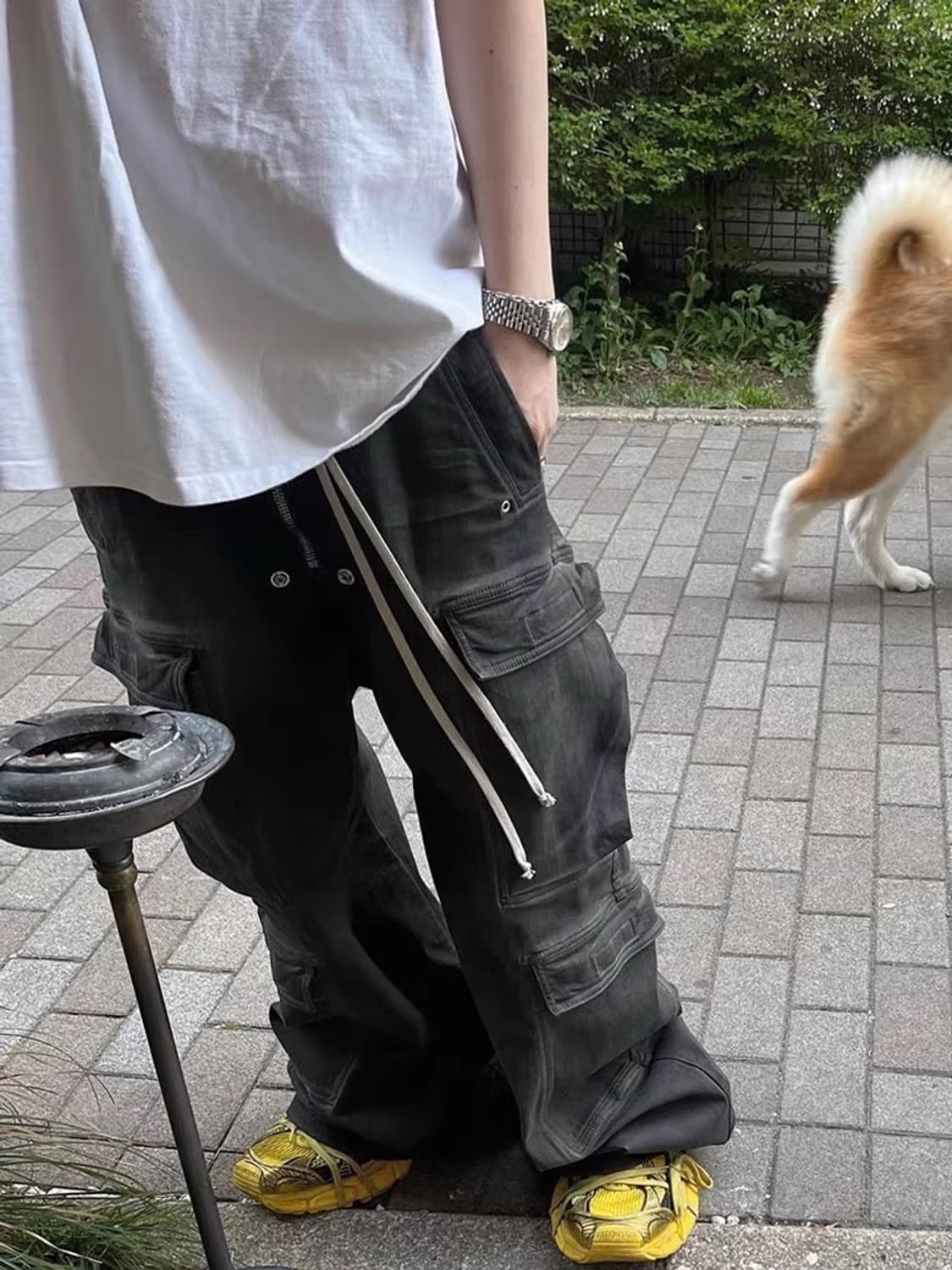 릭 스타일 무드 블랙 데님 카고팬츠  상품이미지5