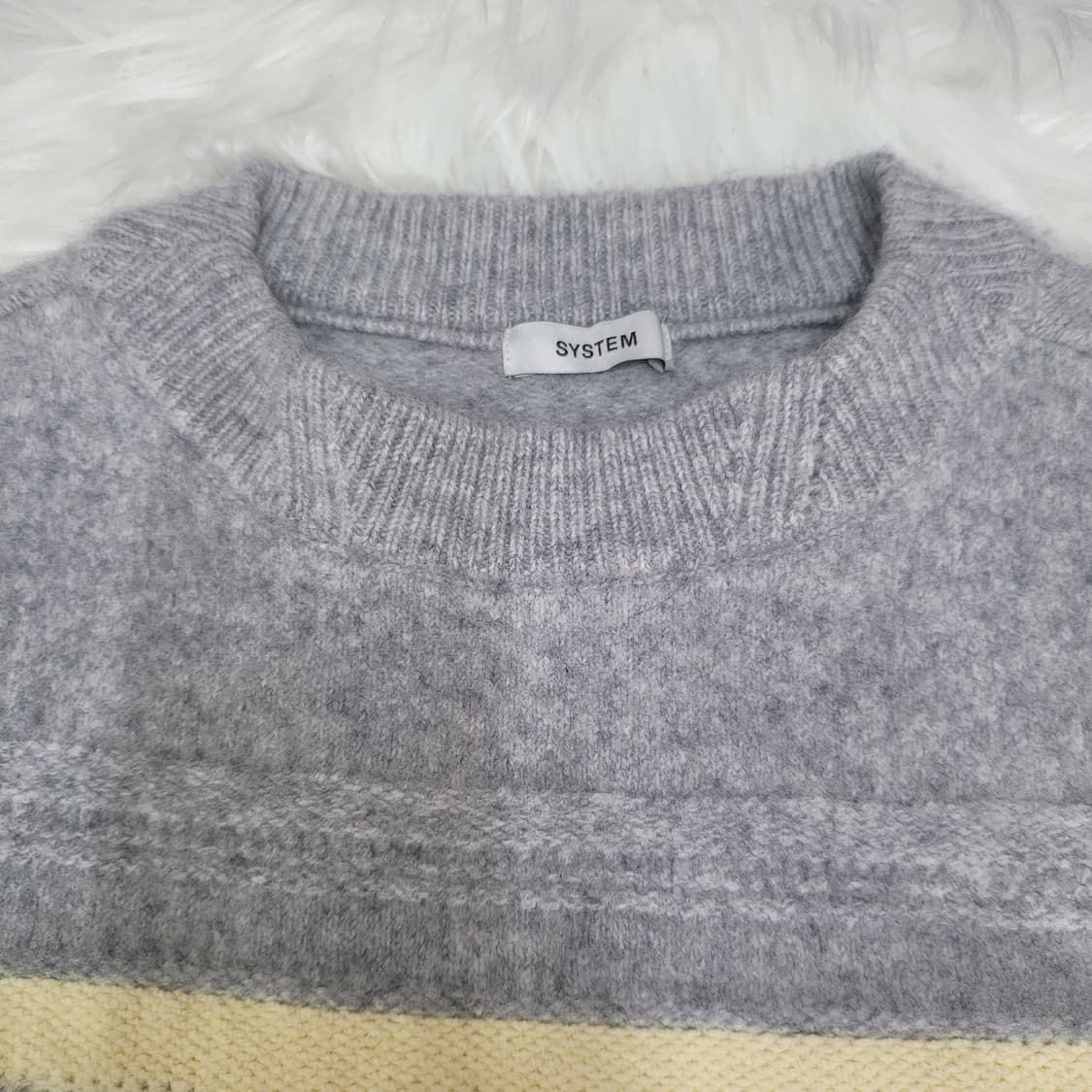 2024년 한섬 시스템 스트라이프 크롭 니트 스웨터 F(90)사이즈 상품이미지8