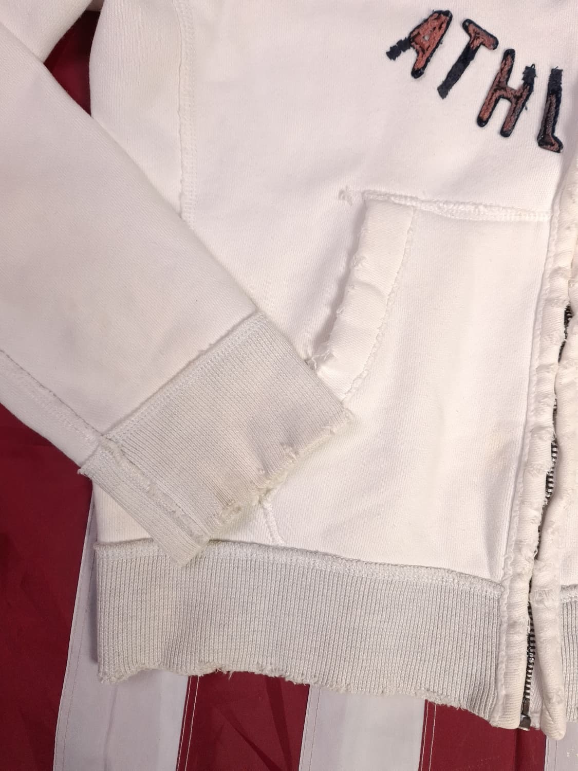 오리지날 아베크롬비 빈티지 화이트 후드 집업 상품이미지7