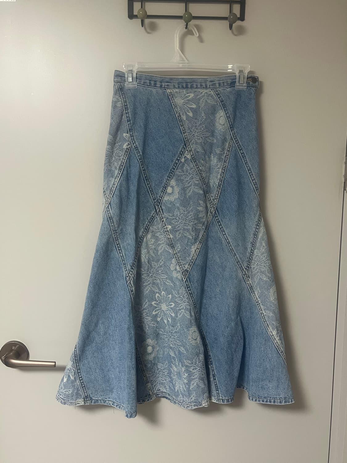 패치워크 레이스 머메이드 데님 스커트 상품이미지1