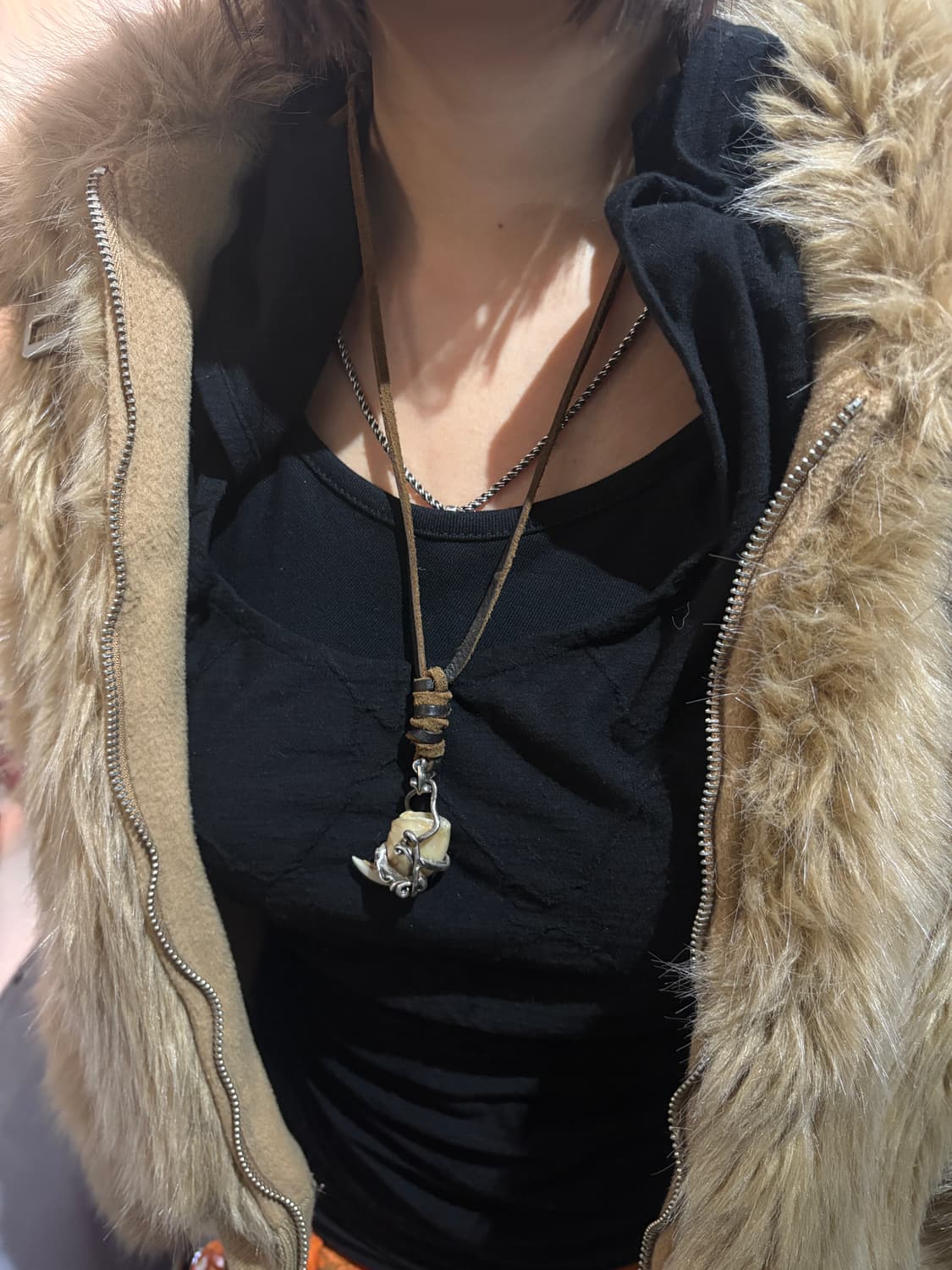 TTF✳️리얼 재규어 발톱 실버 핸드메이드 목걸이 상품이미지3