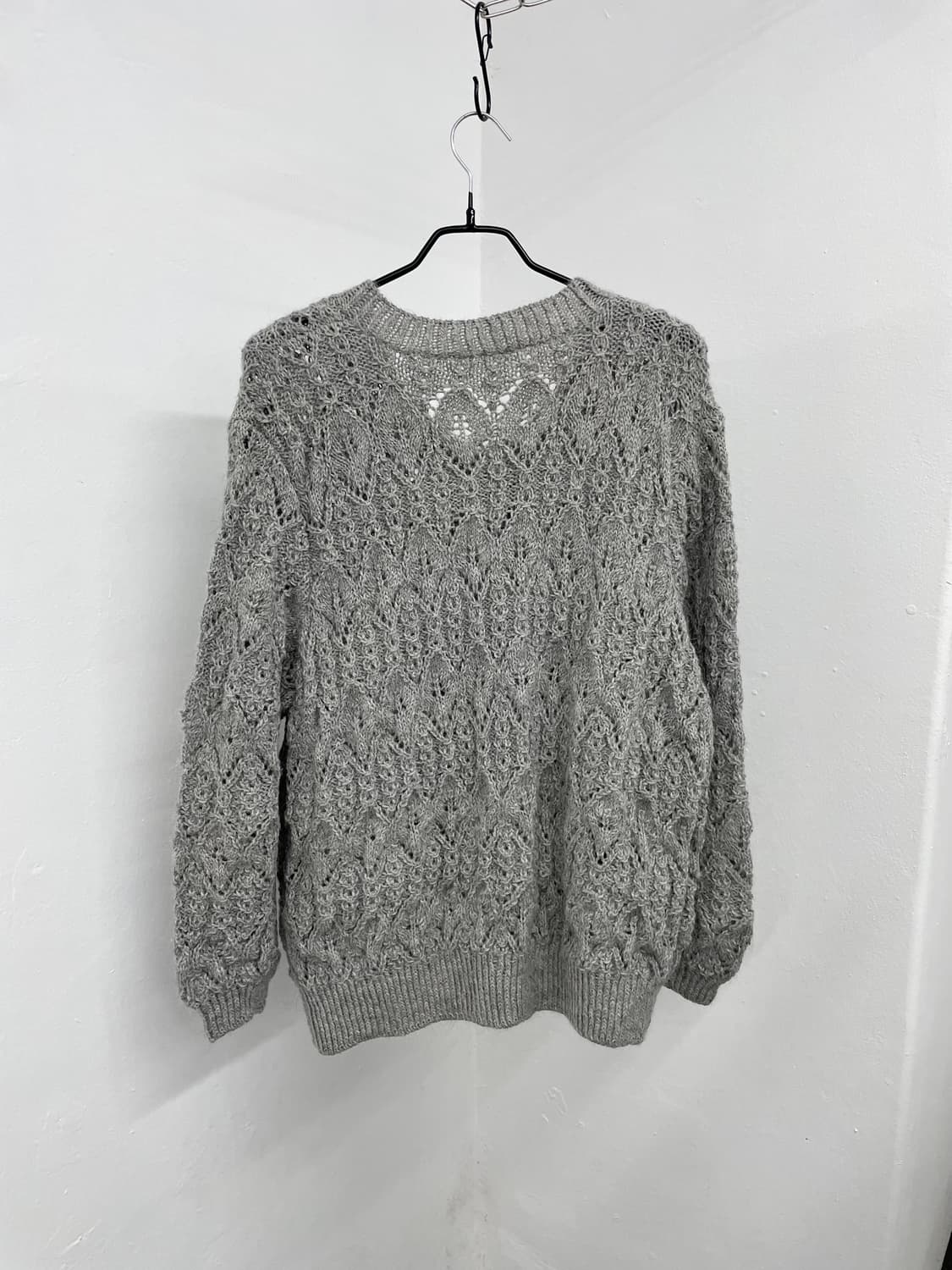 그레이 울 짜임 버튼 가디건  상품이미지7