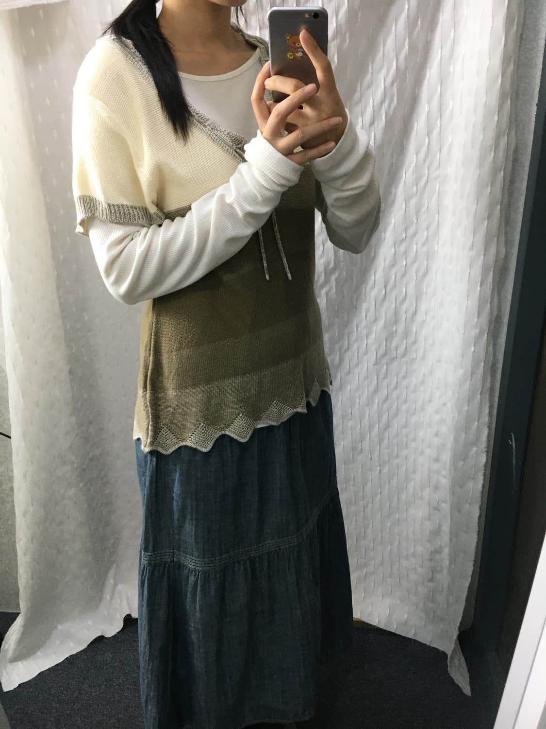 아이보리-브라운 그라데이션 니트  상품이미지4