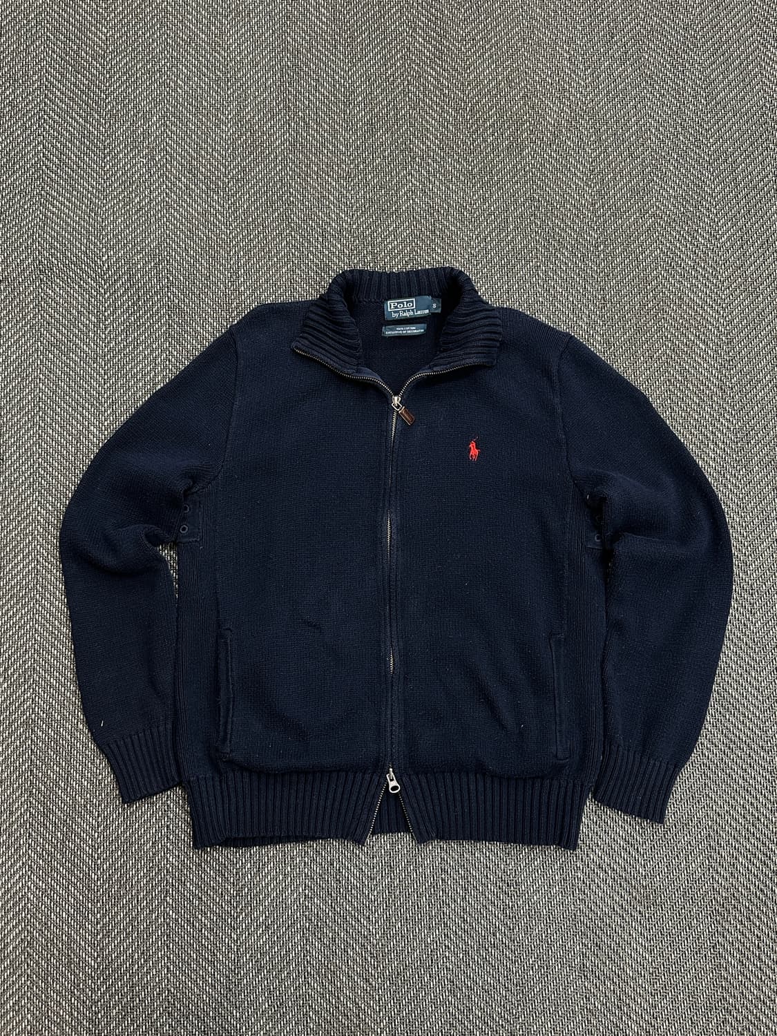 폴로 니트 집업 네이비 상품이미지4