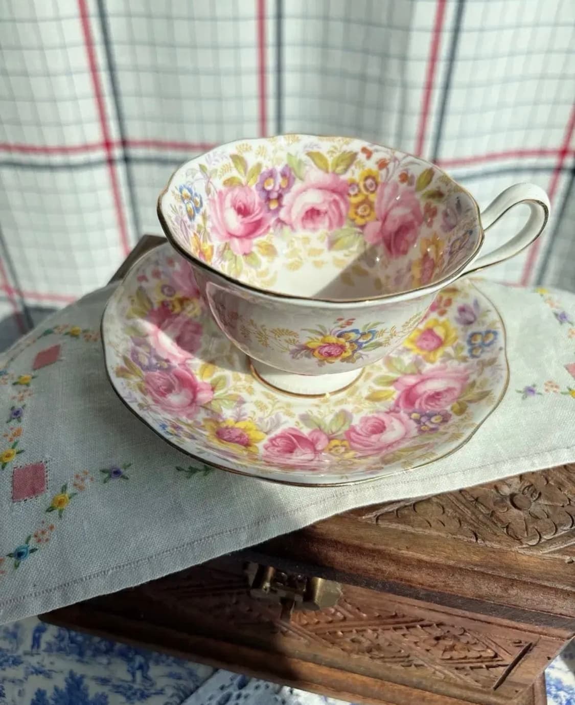 1940s 영국 빈티지 로얄알버트 세레나 에이본 쉐입 티잔 듀오 상품이미지2