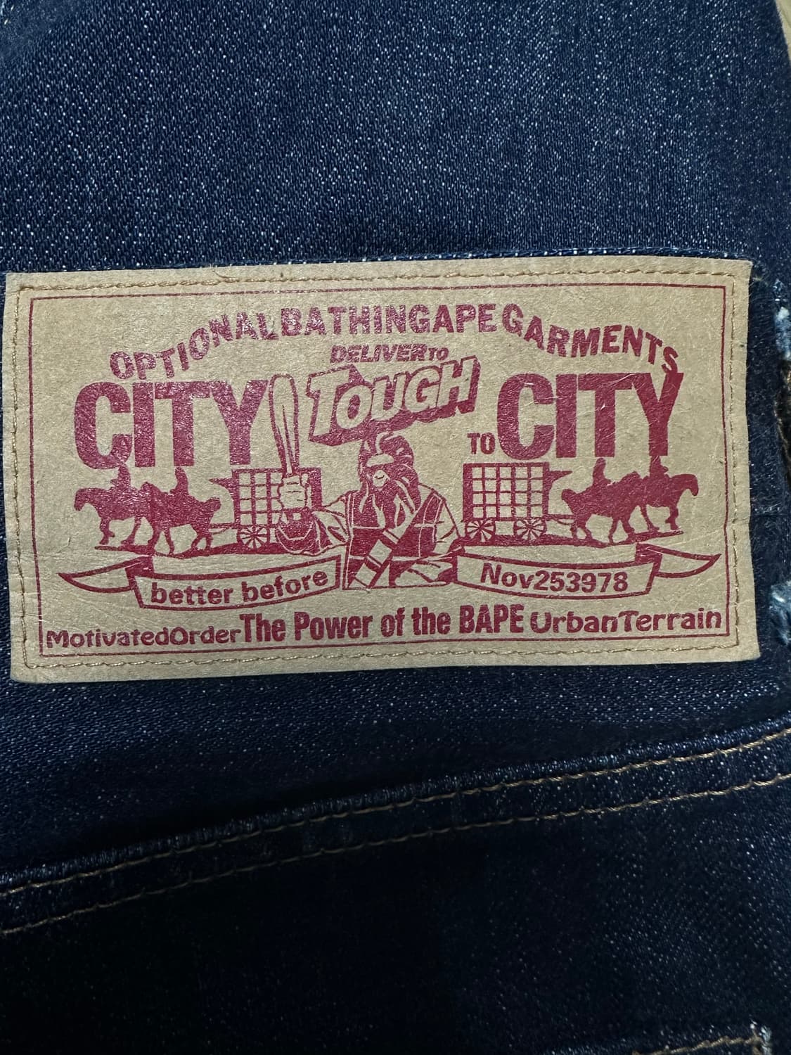 00s 올드 베이프 마일로 페인팅 데님 팬츠 BAPE OG 상품이미지5