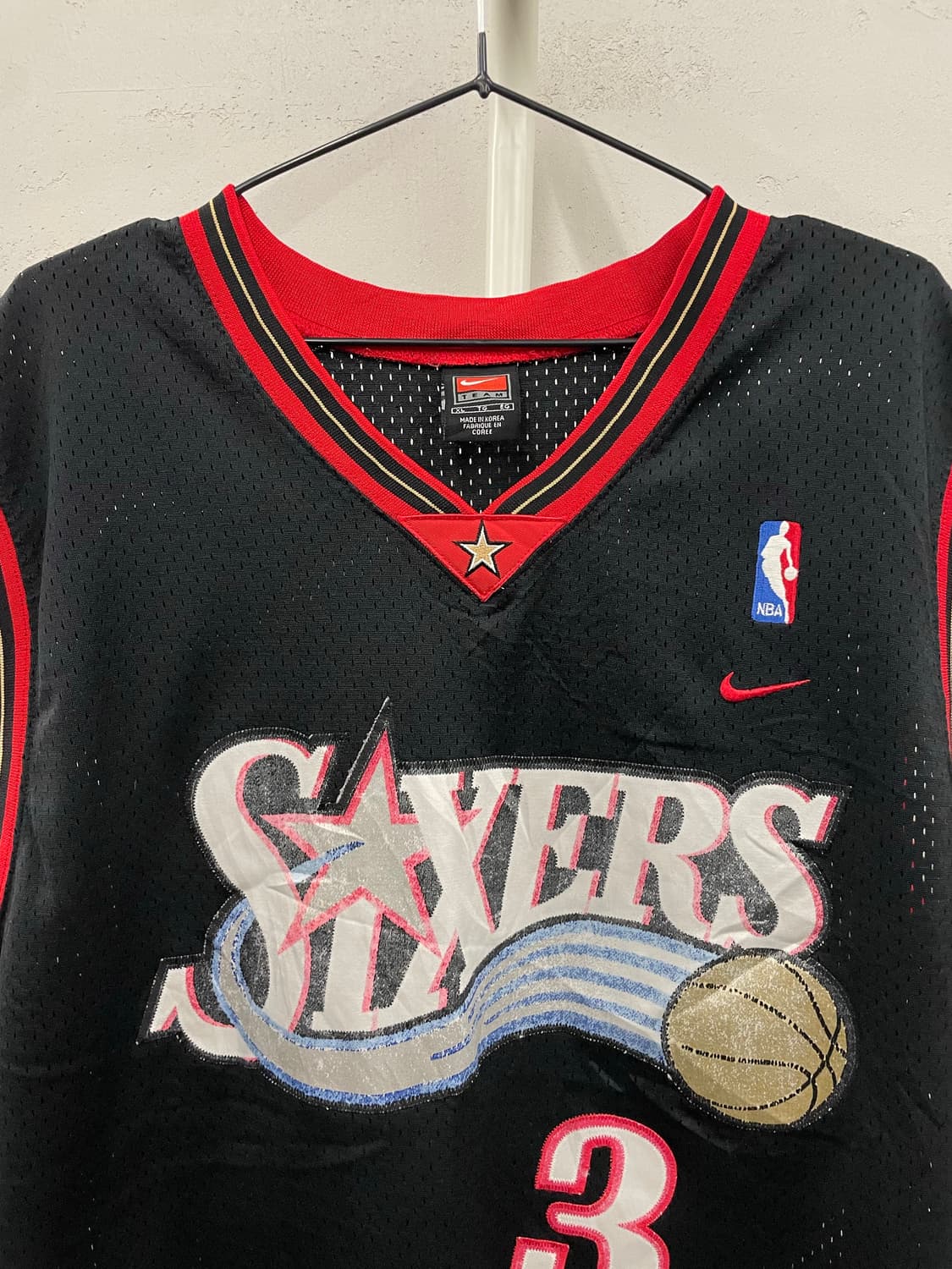 90s 나이키 빈티지 필라델피아 식서스 앨런 아이버스 NBA 져지 XL  상품이미지3