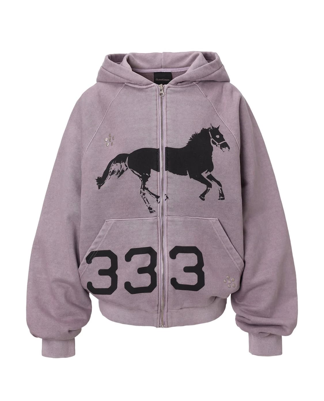 쓰리타임즈) Midnight stud hoodie 후드 상품이미지2