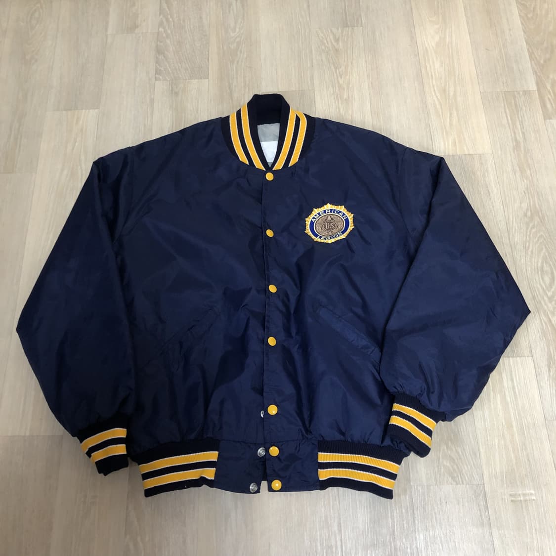 L) 90's U.S.A HOLLOWAY 네이비 바시티 자켓 스타디움점퍼 상품이미지1