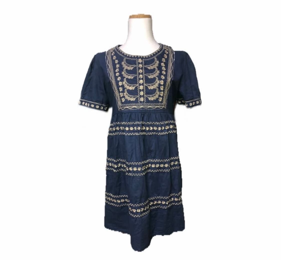 미니 원피스 네이비 오리엔탈 모리걸 하구미 여름 일브 일본 빈티지 상품이미지1