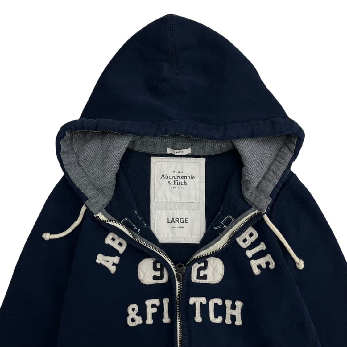 아베크롬비 센터로고 네이비 후드집업 L 상품이미지6