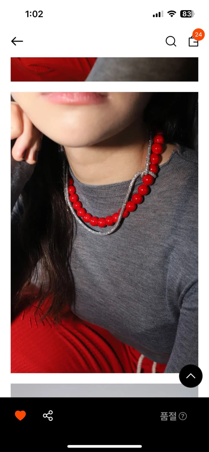 어거스트하모니 레드스톤 목걸이 상품이미지2