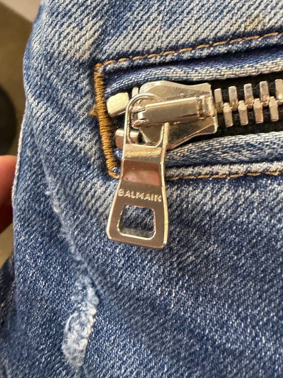 발망 블루 워싱 바이커 데님 청바지 28인치 상품이미지5