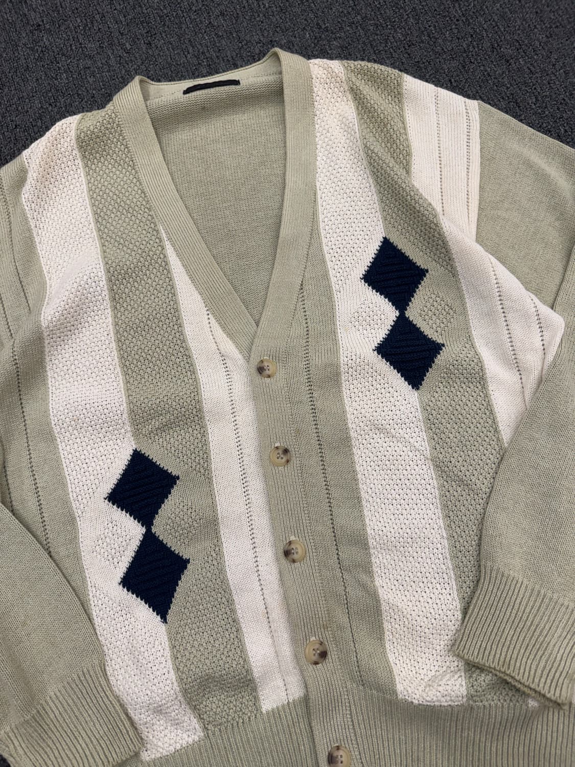 L)Japanese vintage 아가일 패턴 가디건 상품이미지3