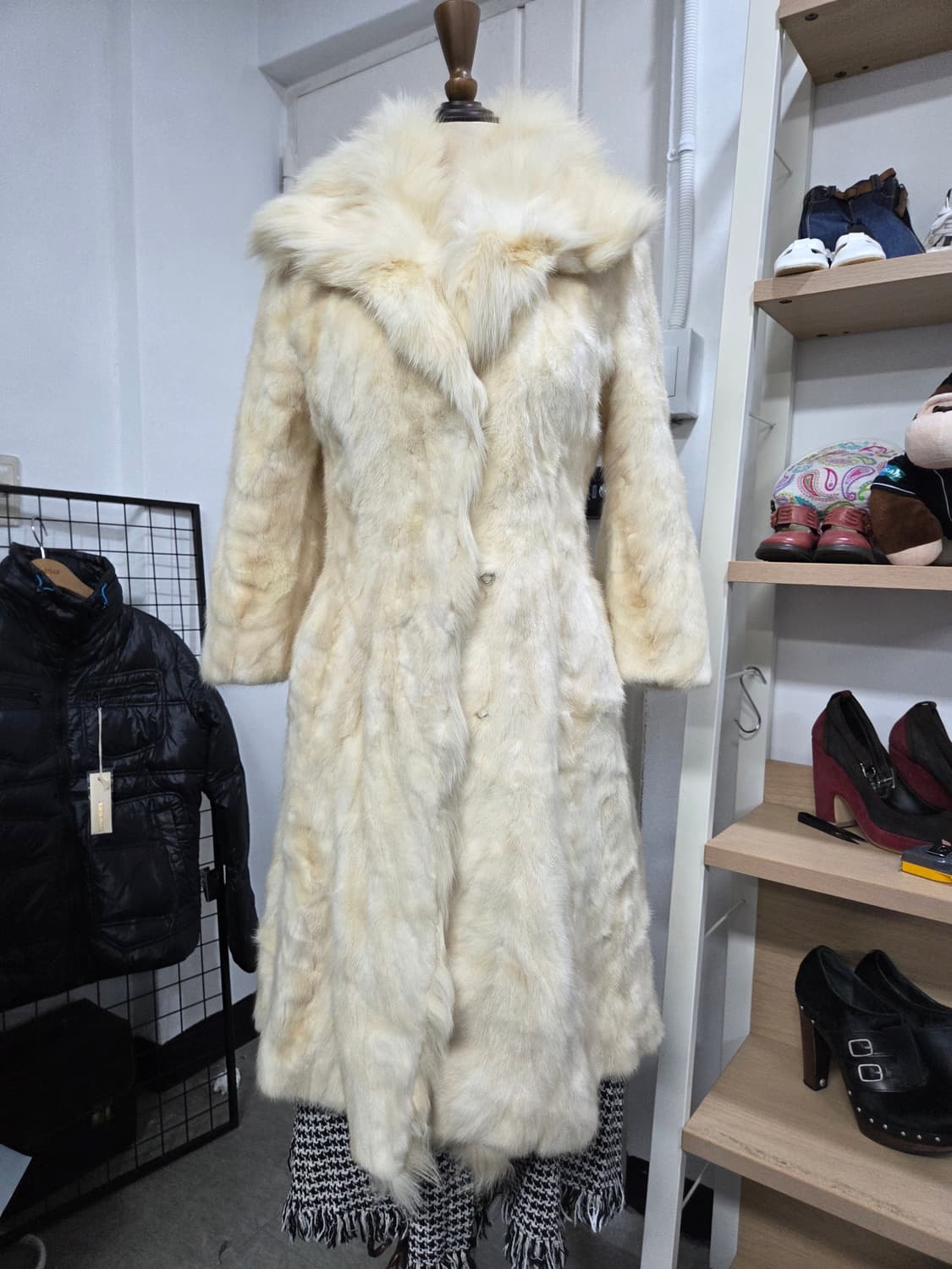 YK038 천연밍크 롱코트 폭스퍼카라 Y2K 상품이미지1