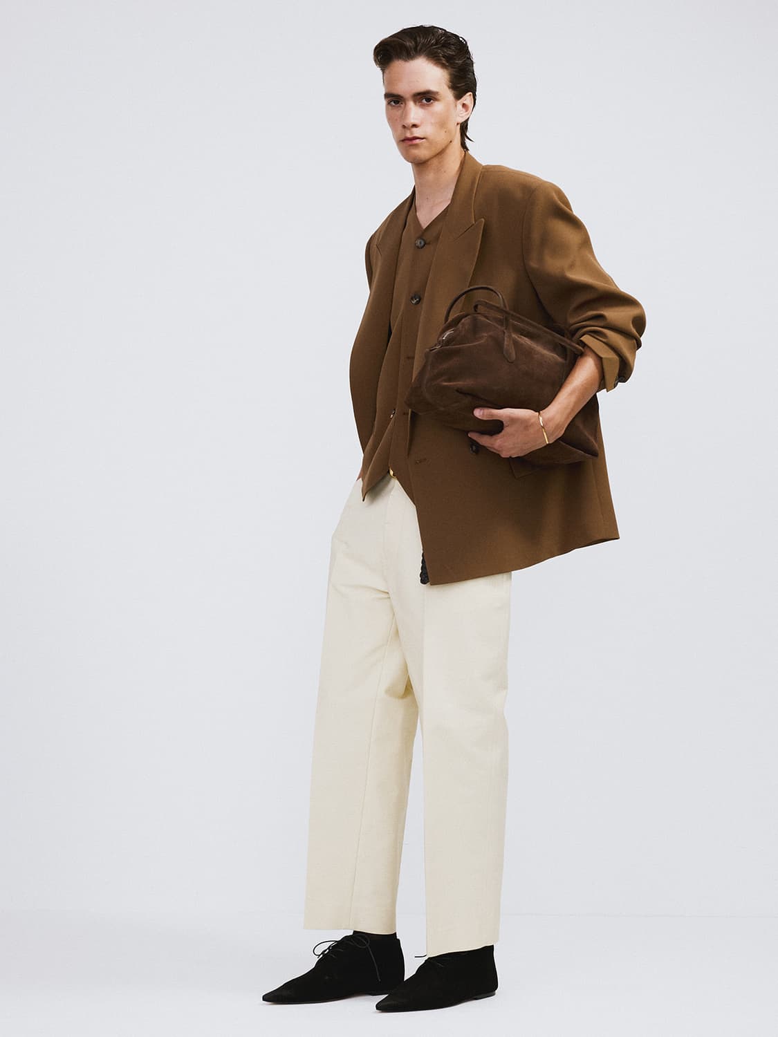 렉토 26SS 버튼 플라이 크롭 팬츠 버터 베이지 상품이미지3