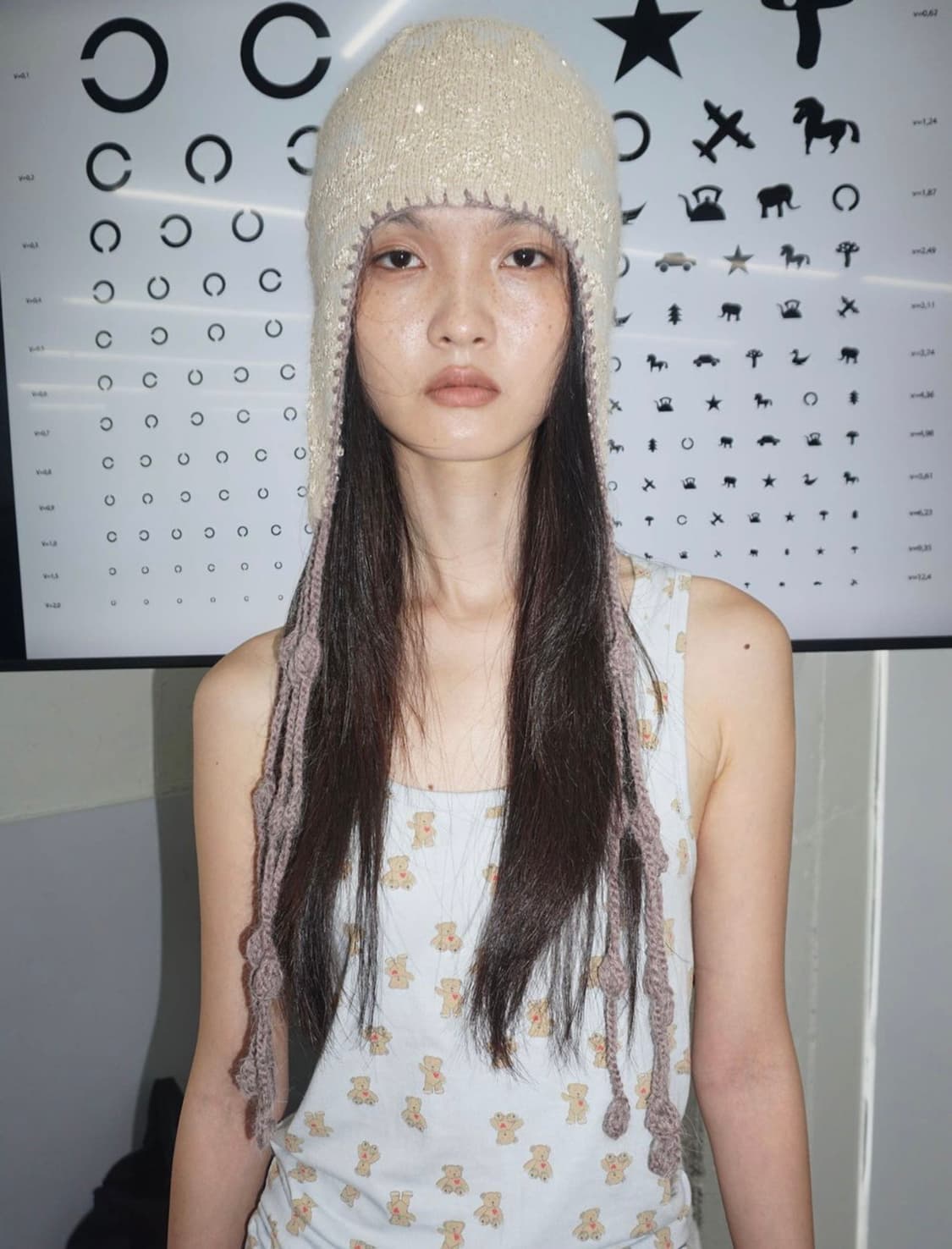 스컬프터 세퀸 노르딕 이어플랩 밀크티 비니 상품이미지2