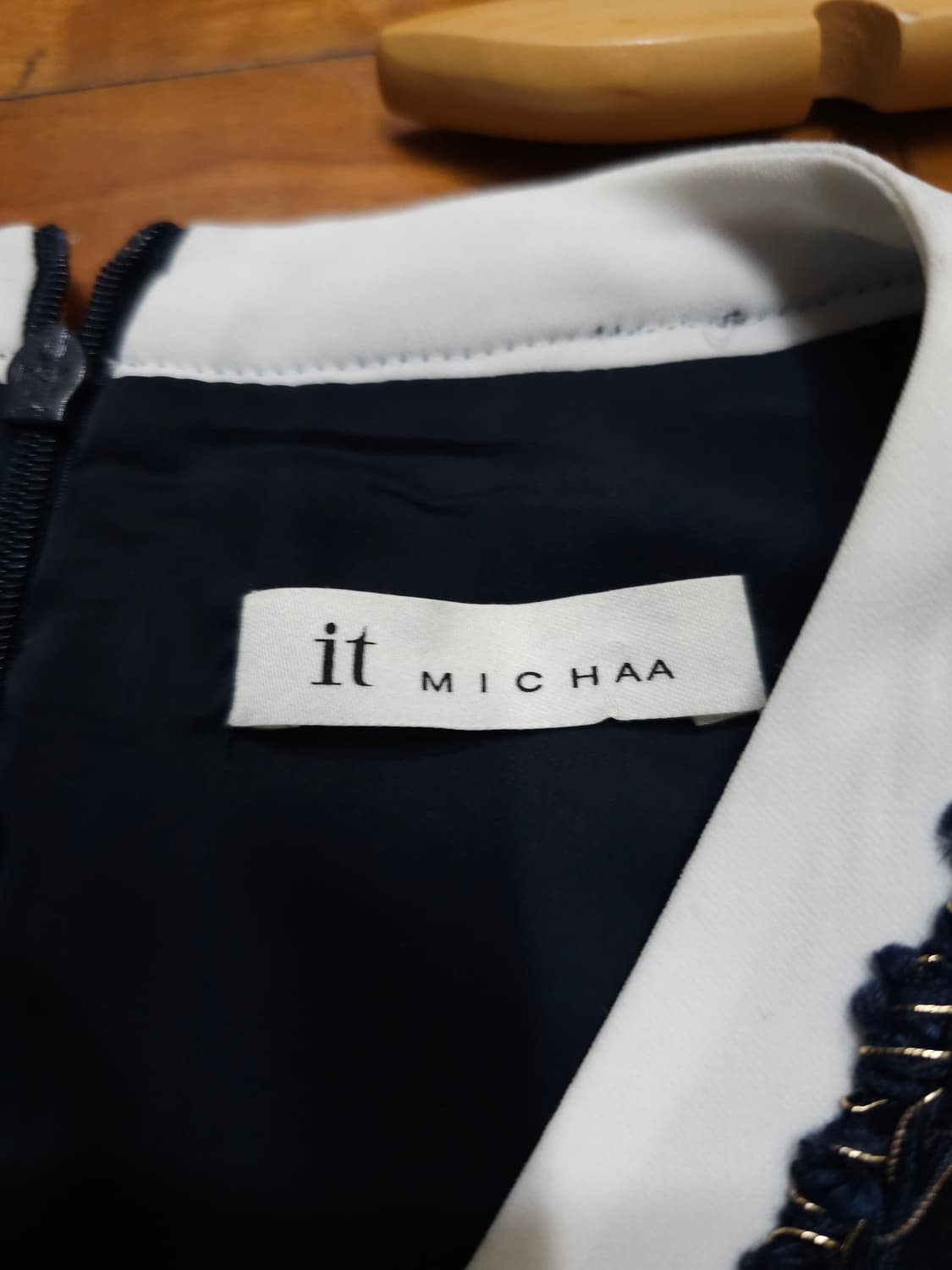 잇미샤 네이비 앤 화이트 배색 원피스 상품이미지6