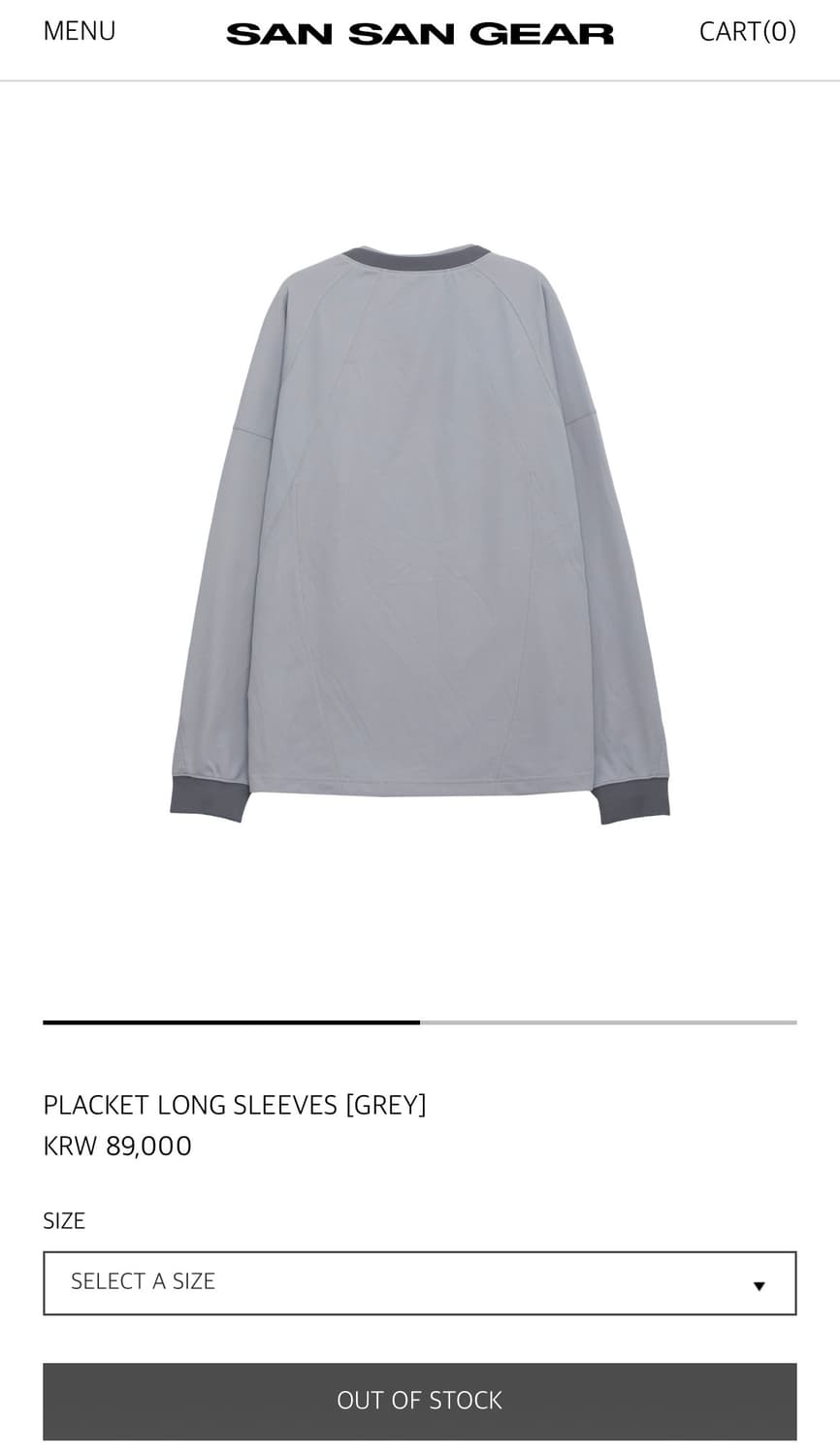 산산기어 PLACKET LONG SLEEVES(그레이) 3size 상품이미지2