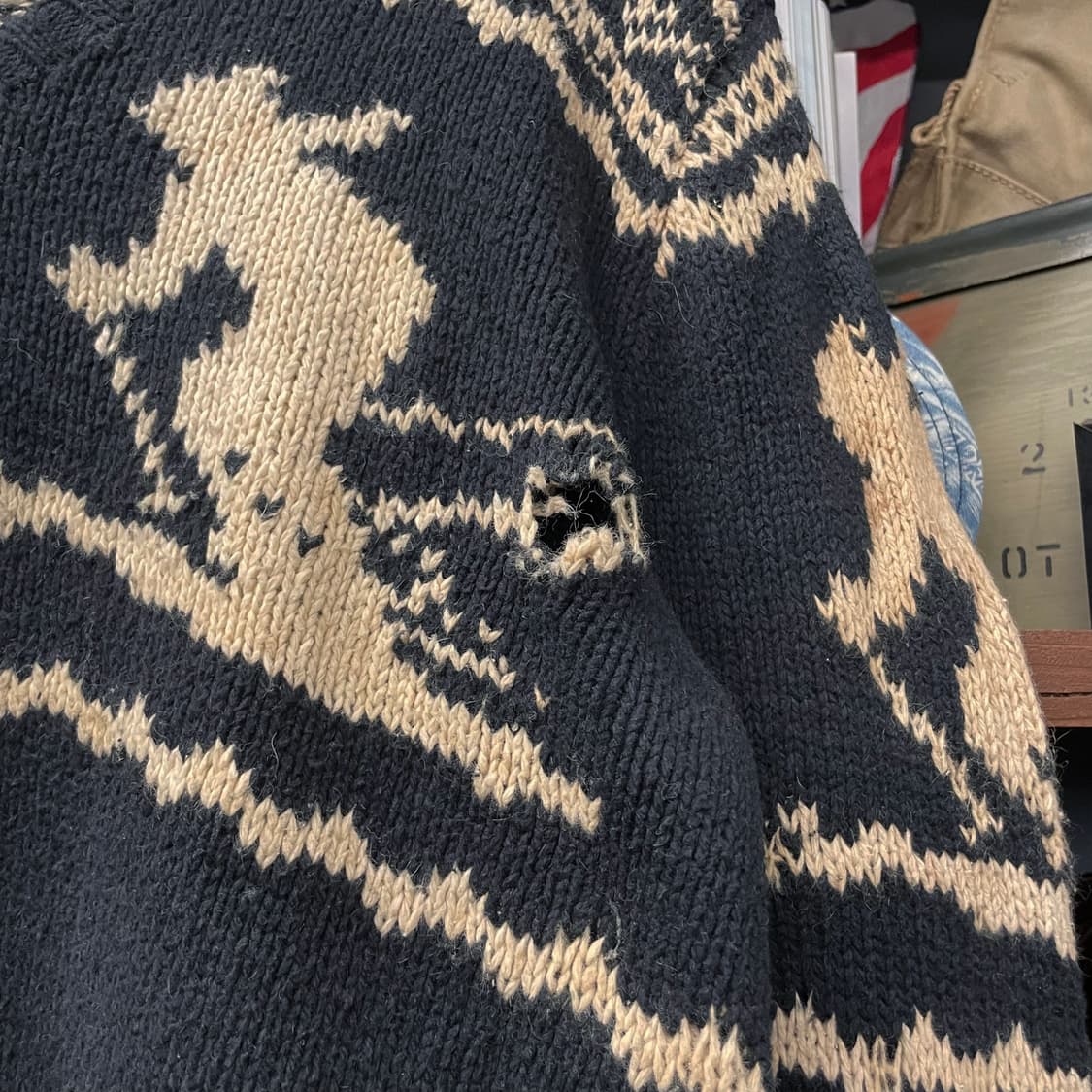 90s 폴로 랄프로렌 노르딕 스키 패턴 브이넥 니트 스웨터 N30 상품이미지4