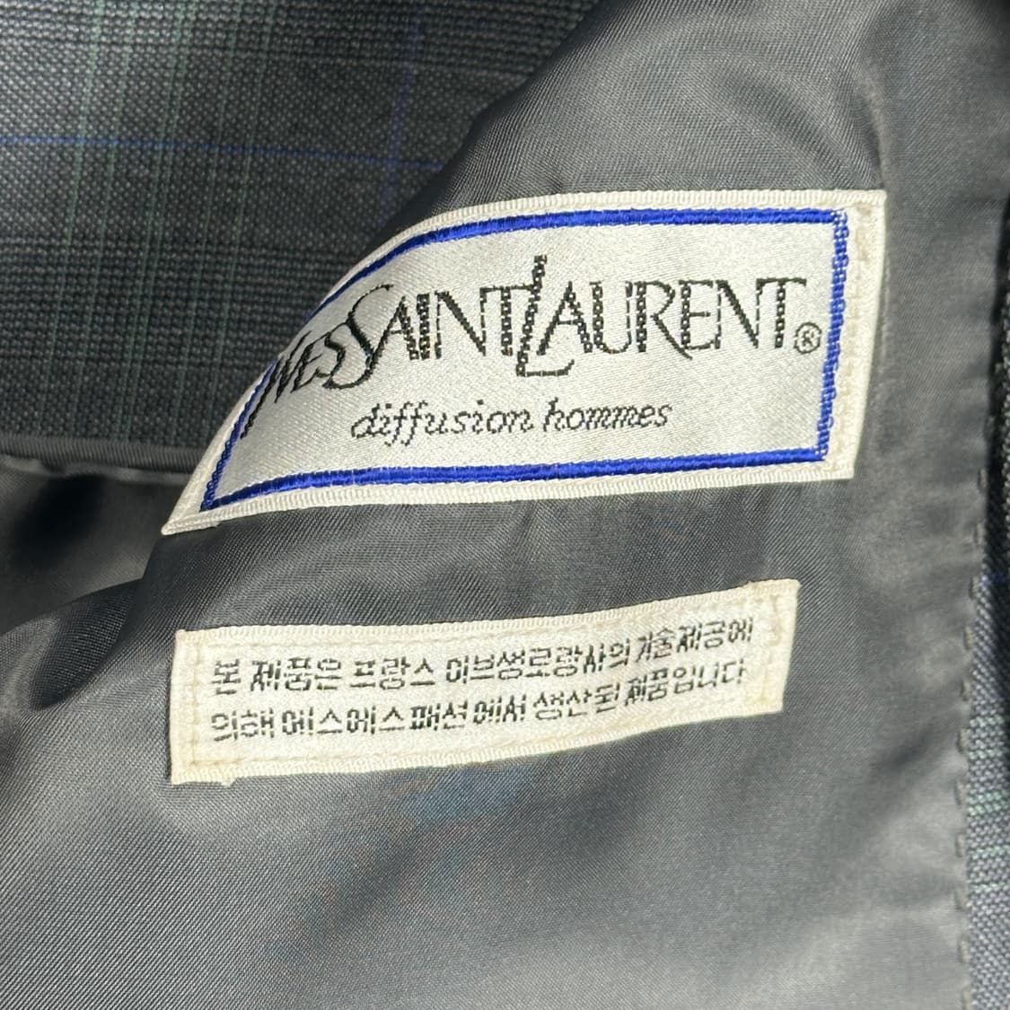 YSL 입생로랑 올드 아카이브 체크패턴 블레이져 자켓 L 상품이미지6