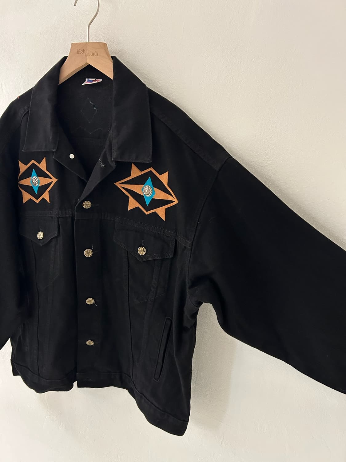 90's southwest Aztec Black Denim jacket 상품이미지2