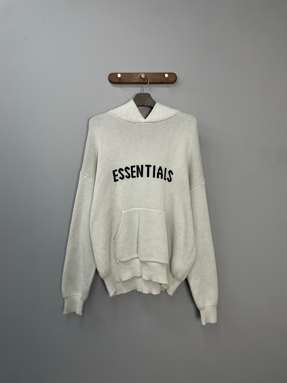 에센셜 풀오버 오트밀 니트 후드티 H1184 상품이미지2