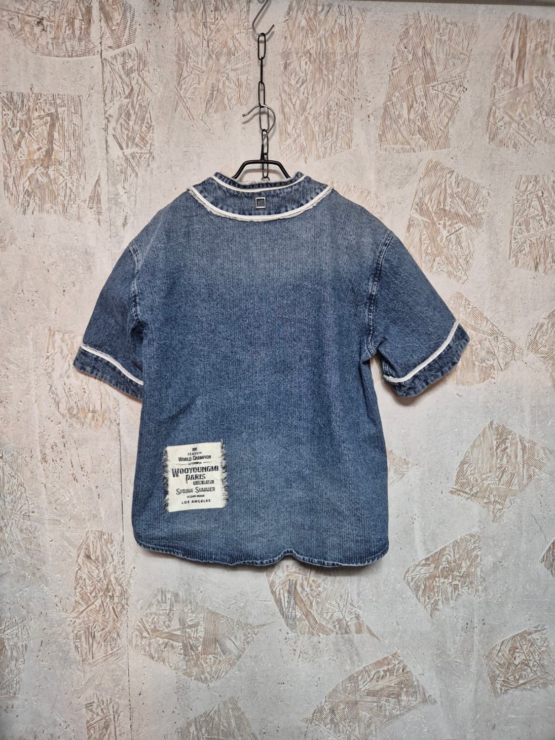 우영미 데님 반팔 야구 셔츠 상품이미지5