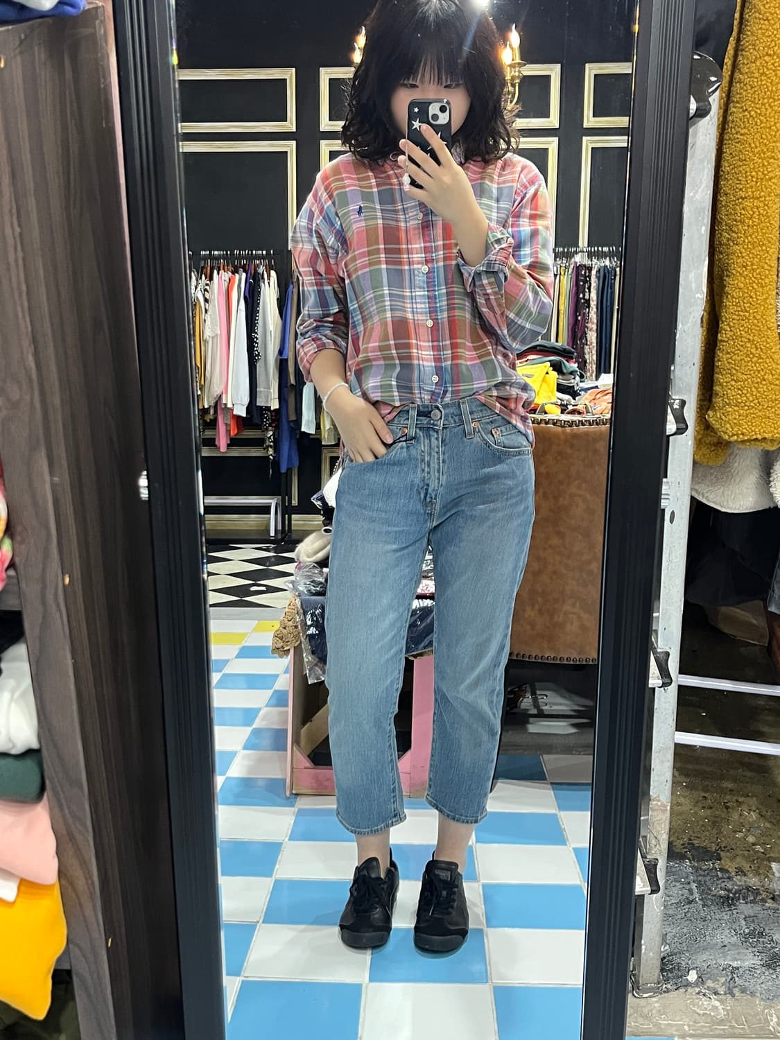 Polo 폴로 커스텀핏 체크셔츠 남성m 여성L 추천 상품이미지3