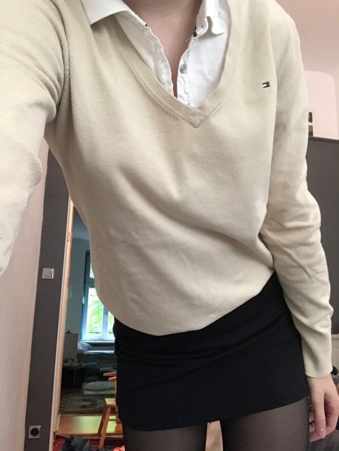 빈티지 타미힐피커 니트 탑 네이비 상품이미지2