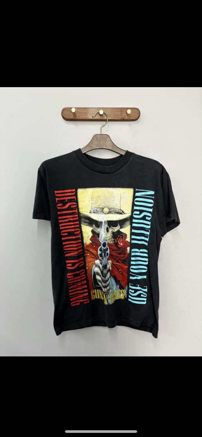 빈티지 Guns N Roses 밴드 아트워크 블랙반팔 H2501 상품이미지2