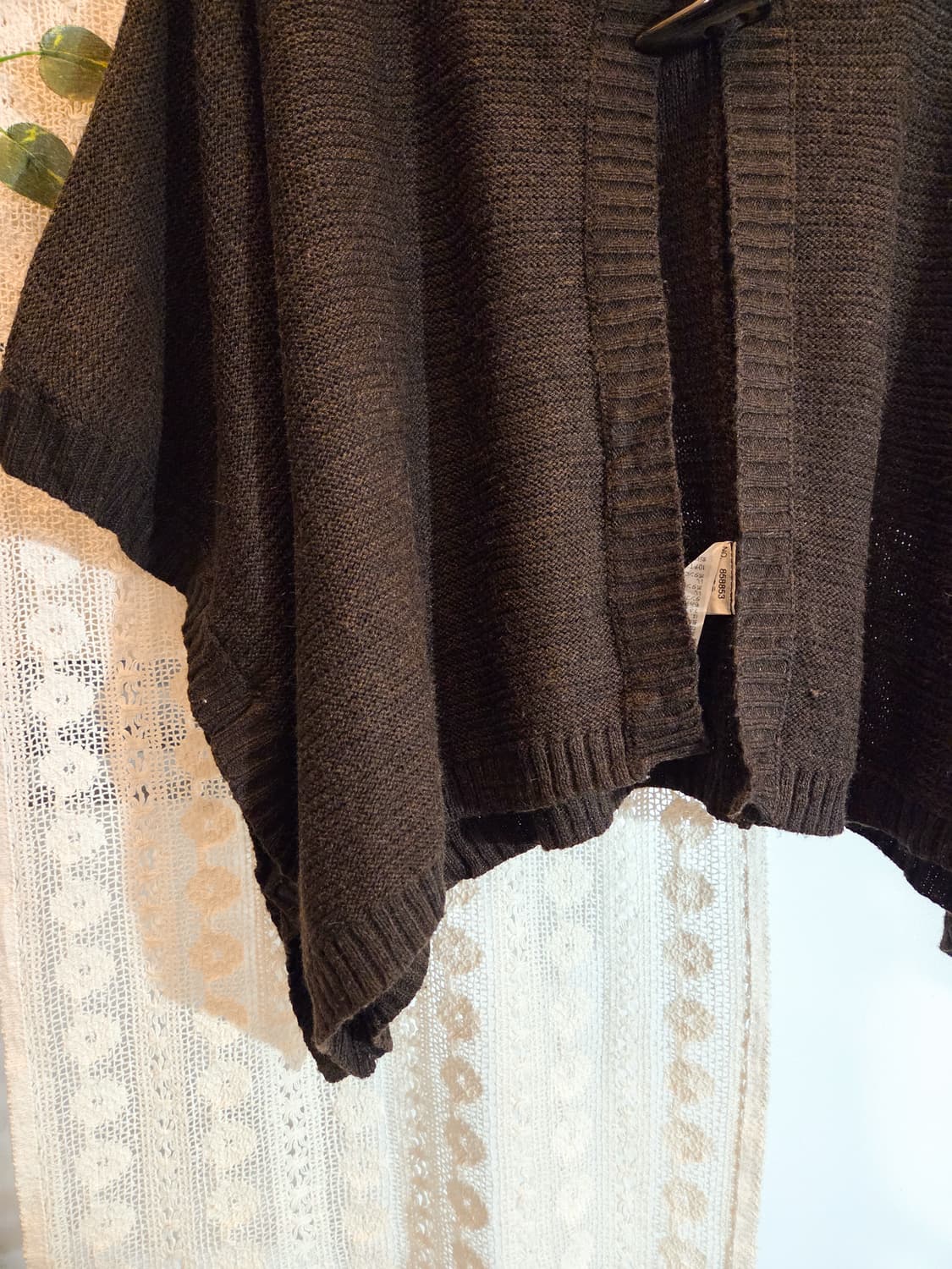 코코아 후드 케이프 가디건 상품이미지3