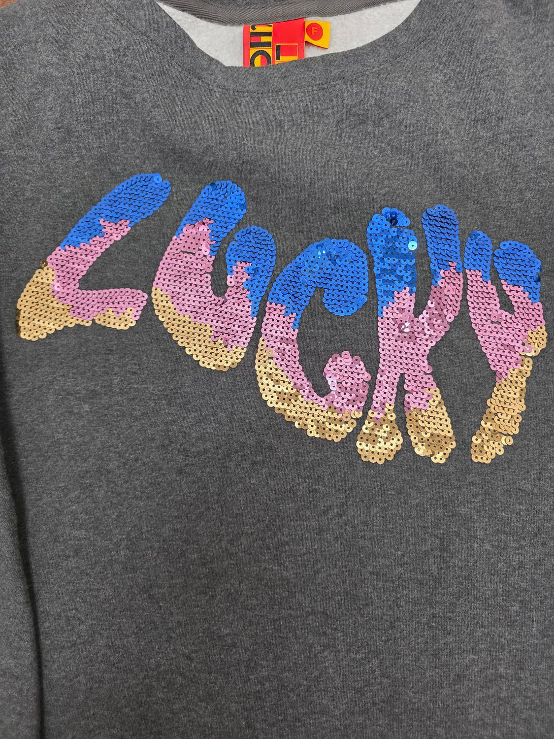 럭키슈에뜨 스팽글 기모 롱슬리브 긴팔티 상품이미지3