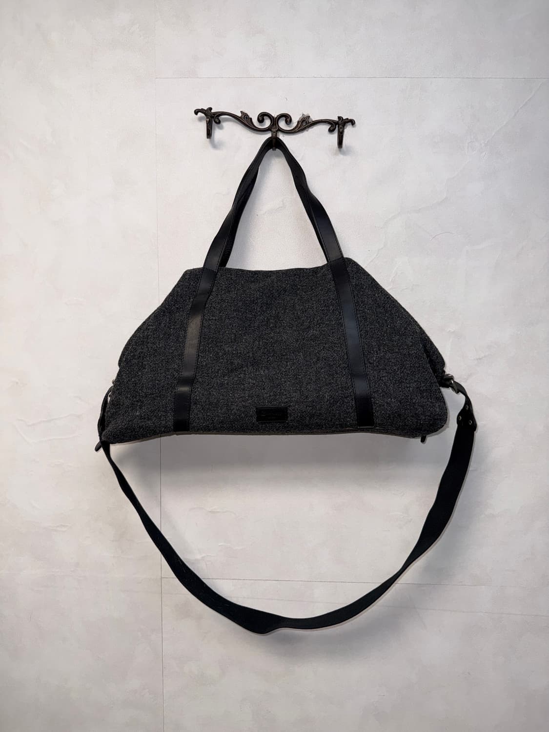 Bill Amberg charcoal wool big boston bag 상품이미지1