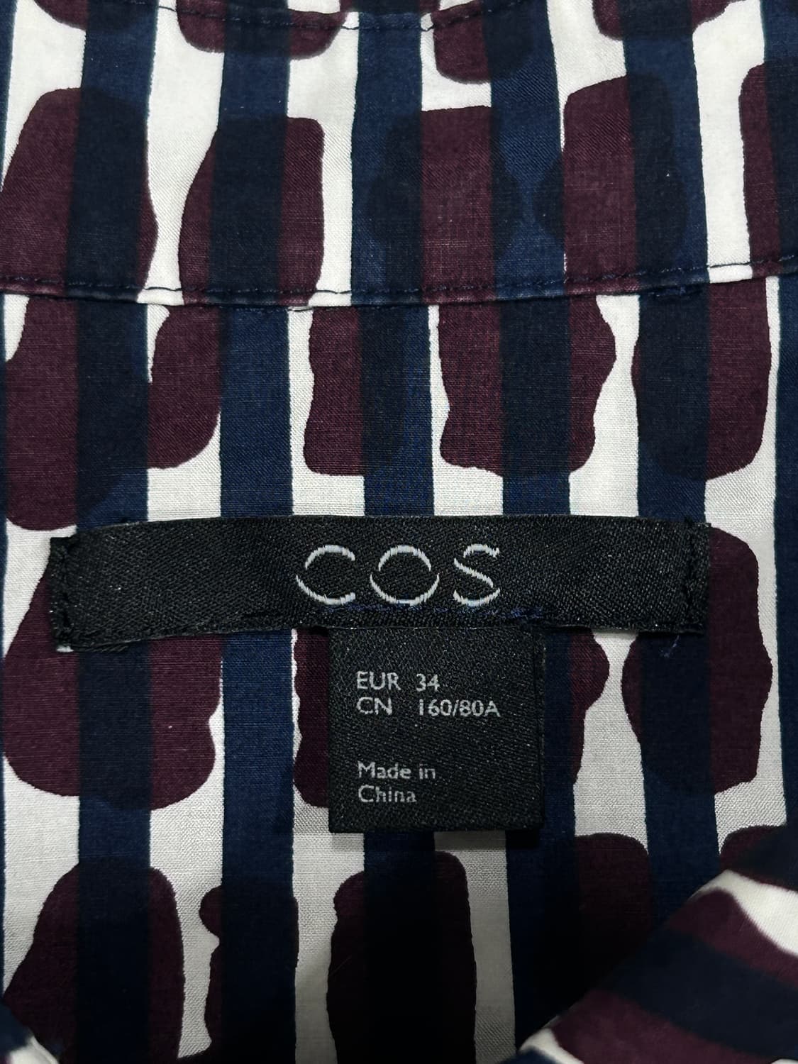 COS 코스 버건디네이비 둥근카라 셔츠 여성 XS 34사이즈 상품이미지5